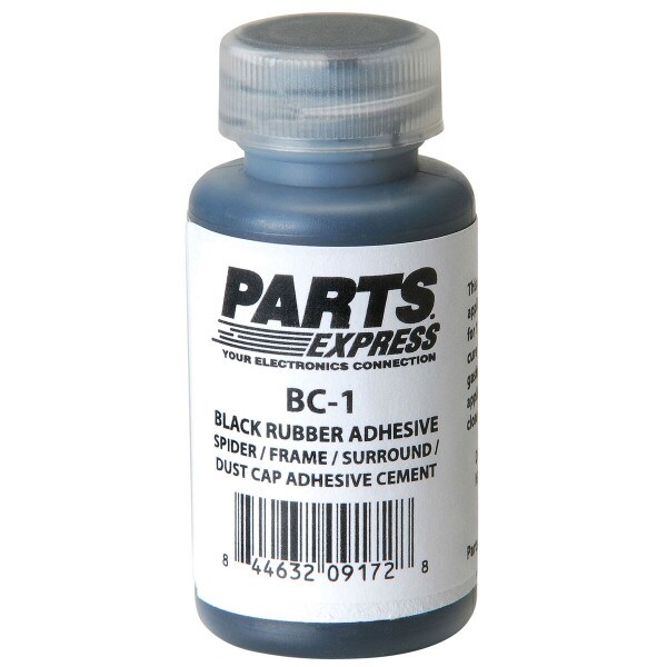 Main product image for Black Rubber Cement Speaker Repair Glue 1 oz. Bottle 340-078